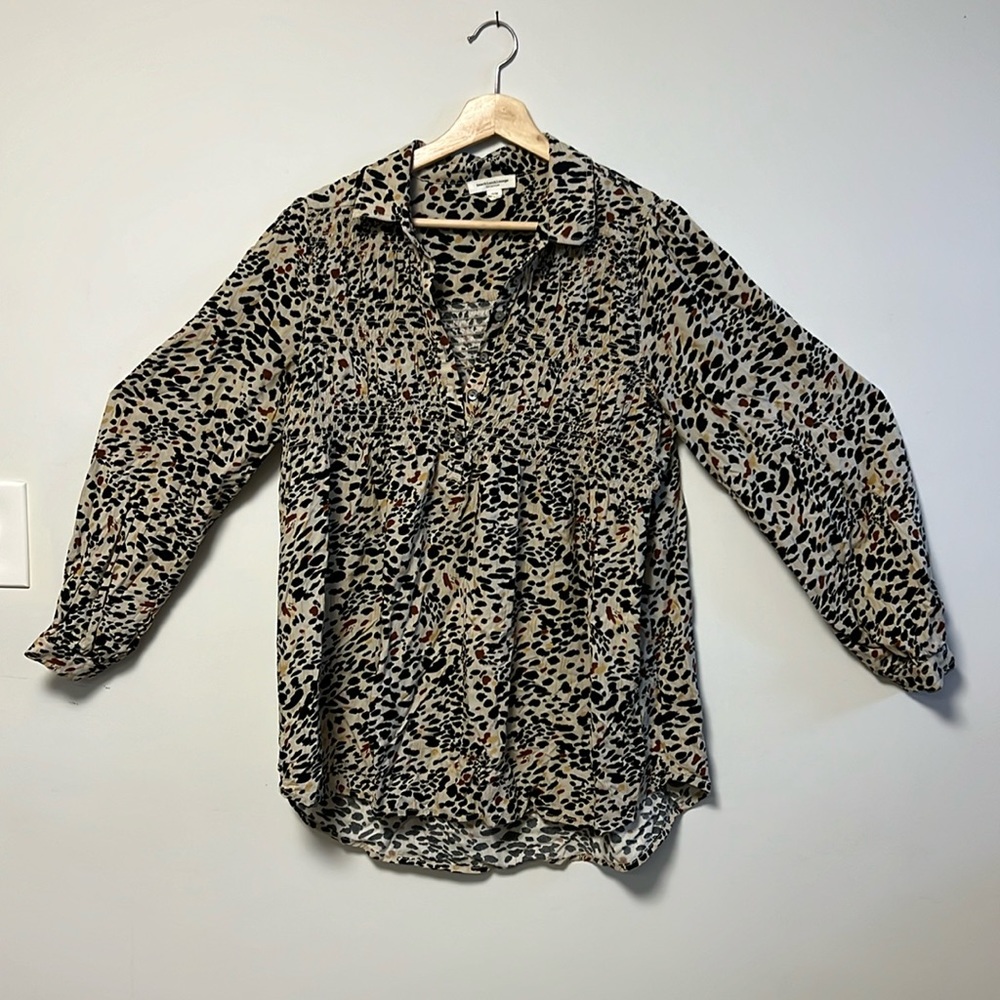 beach lunch lounge leopard sz M blouse